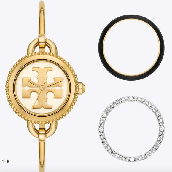 NEW TORY BURCH The Miller Gold-Tone Stainless Bangle Bracelet Watch TBW6015 - Picture 1 of 8